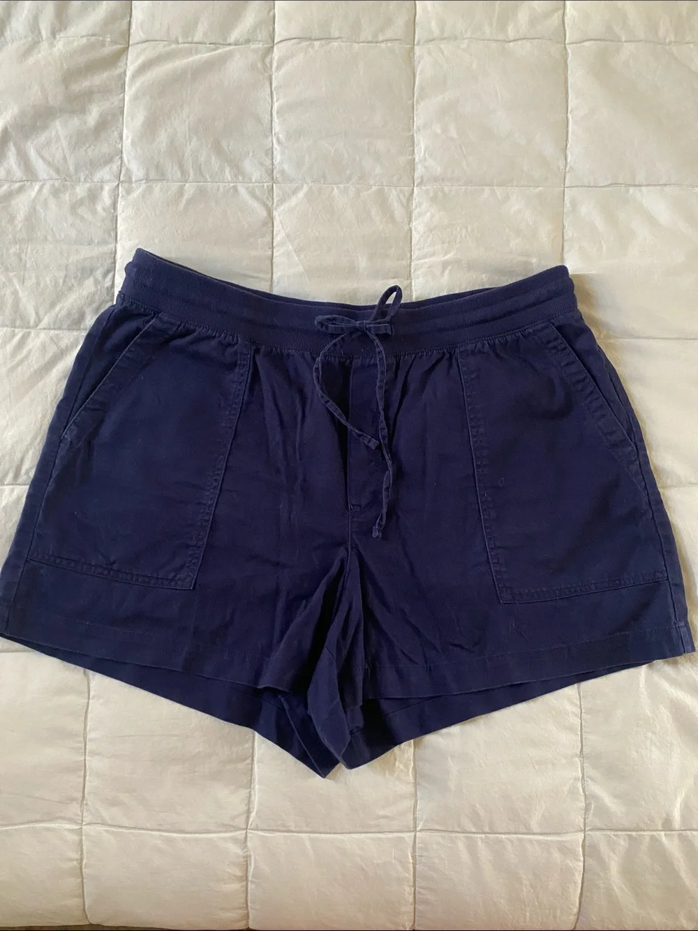 GAP Navy Drawstring Linen Blend Casual Women’s Shorts